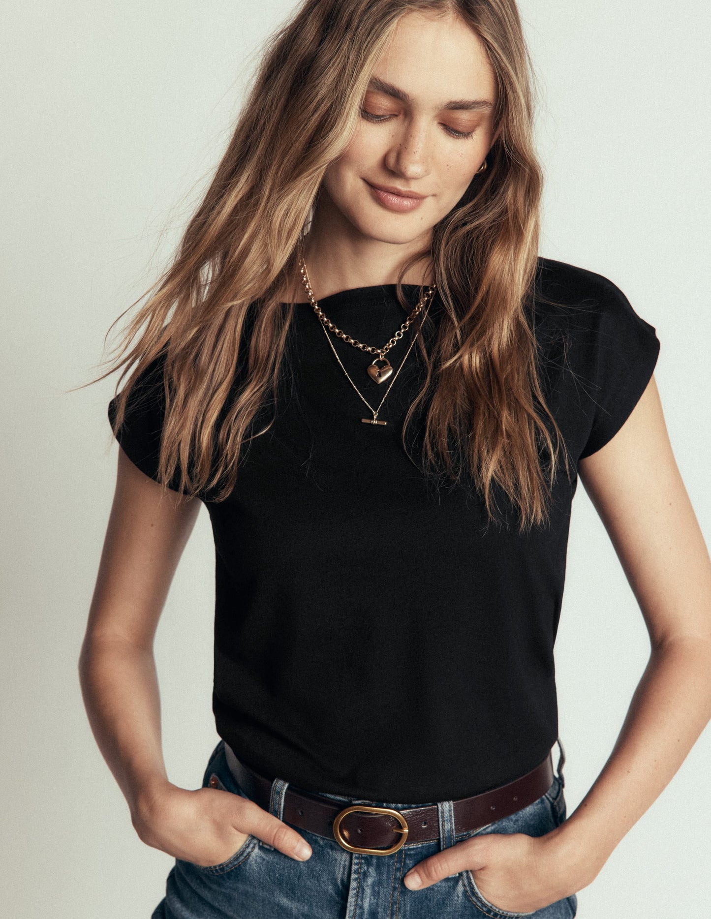Supersoft Slash Neck T-Shirt-Black
