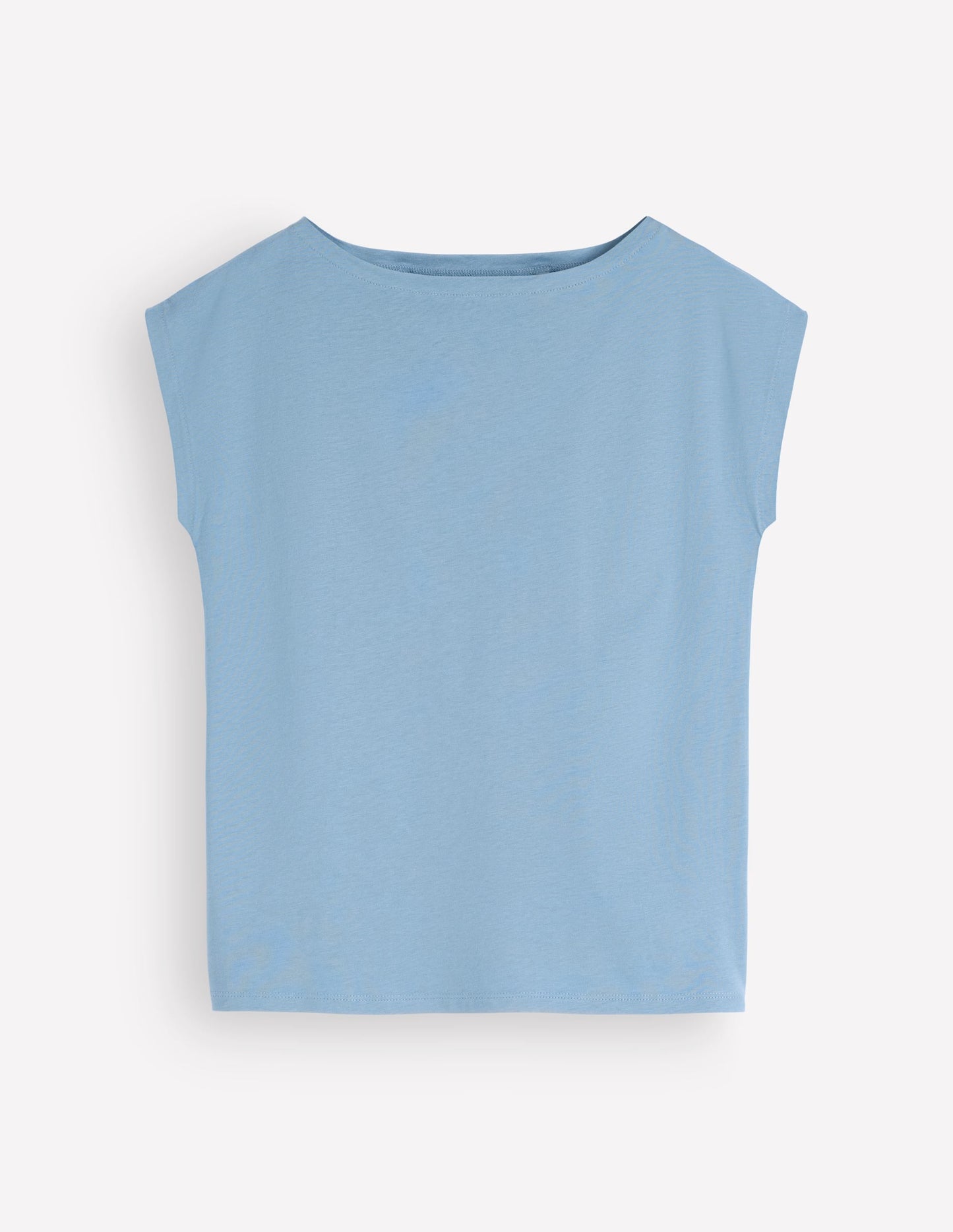 Supersoft Slash Neck T-Shirt-Blue Aura