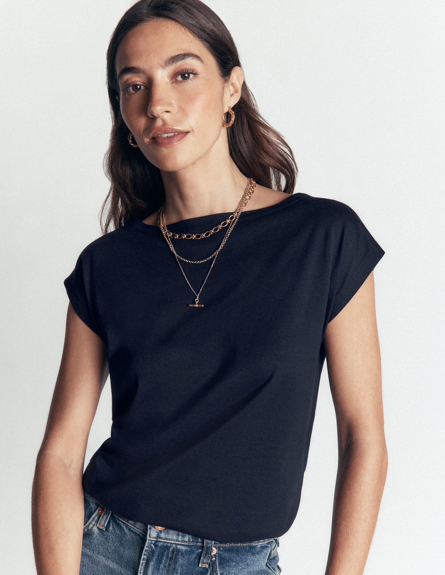 Supersoft Slash Neck T-Shirt-French Navy (19-3921 TCX)