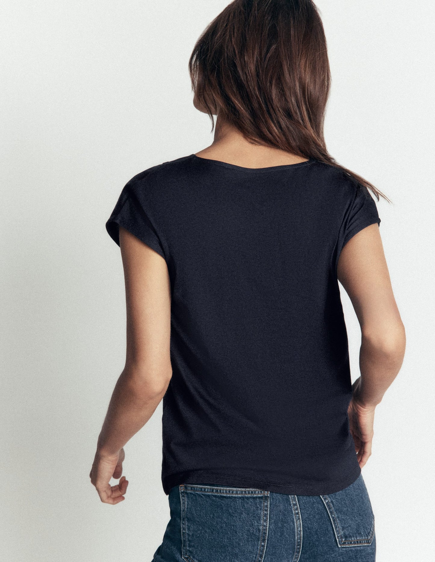 Supersoft V-neck T-shirt-Navy