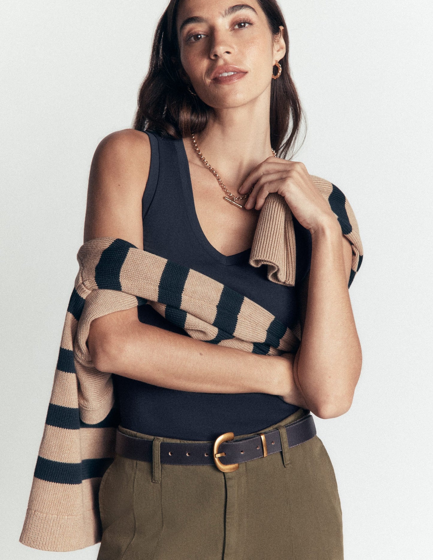 Annie Essential V Neck Vest-Navy