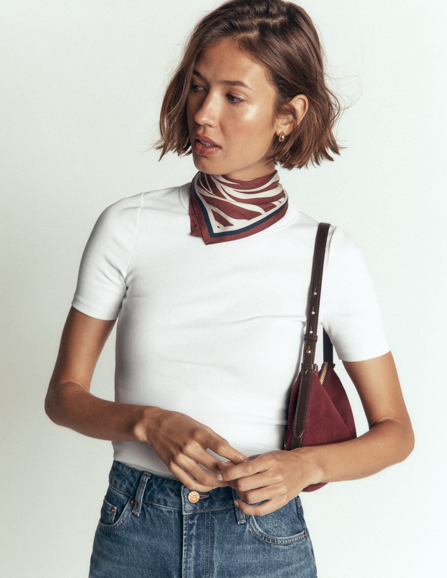 Ribbed Cotton T-Shirt-White