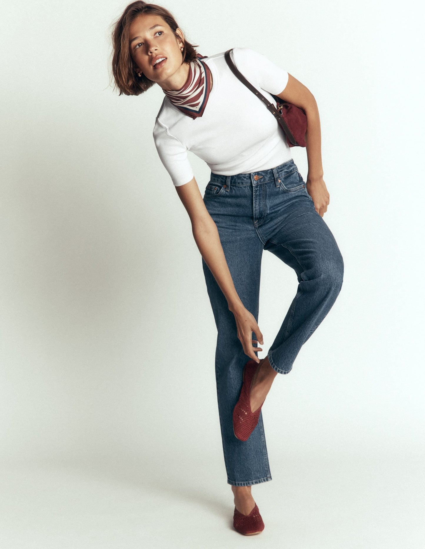 Ribbed Cotton T-Shirt-White
