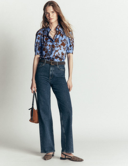 Penelope Viscose Top-Forget Me Not, Bouquet Breeze