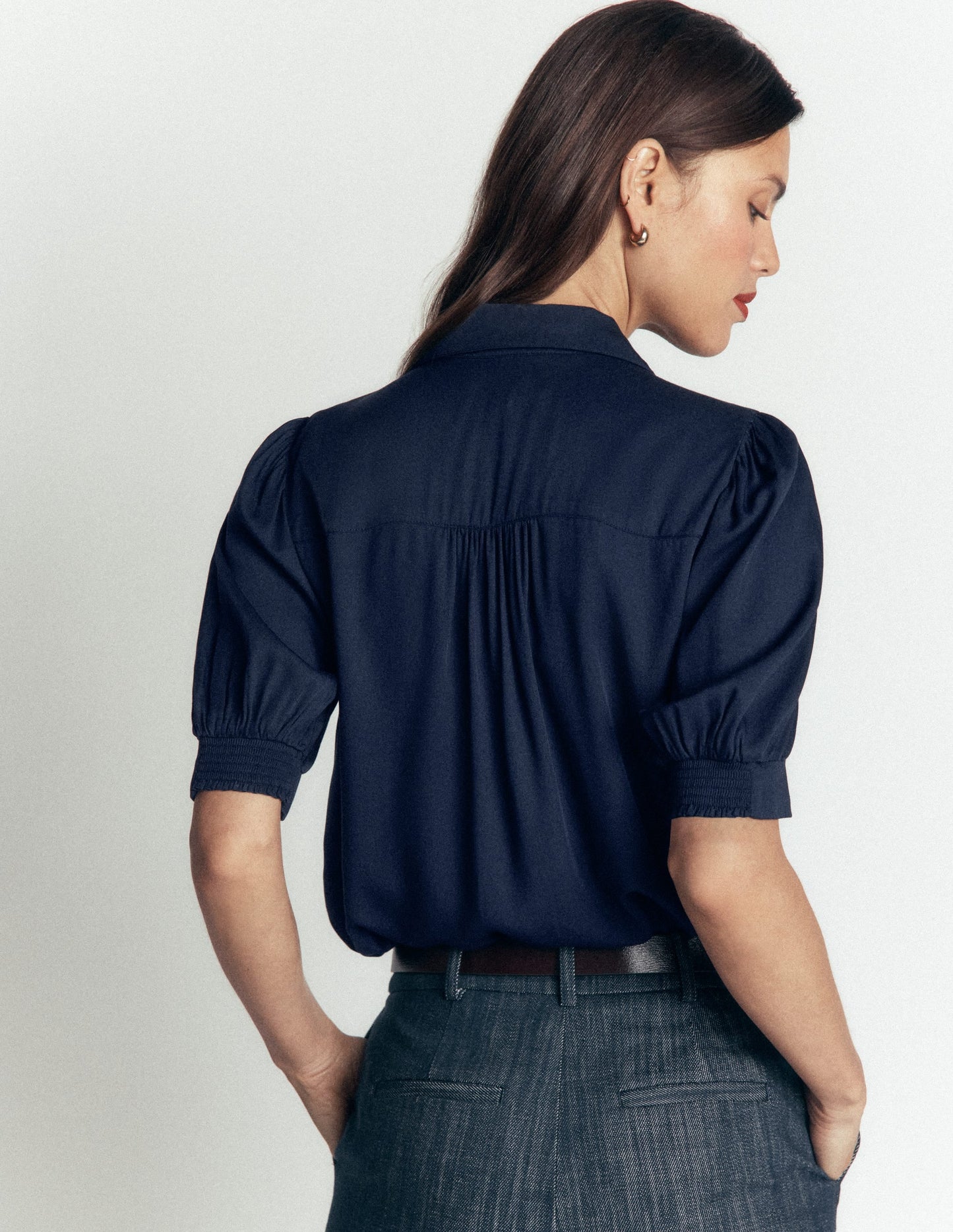 Penelope Viscose Top-French Navy