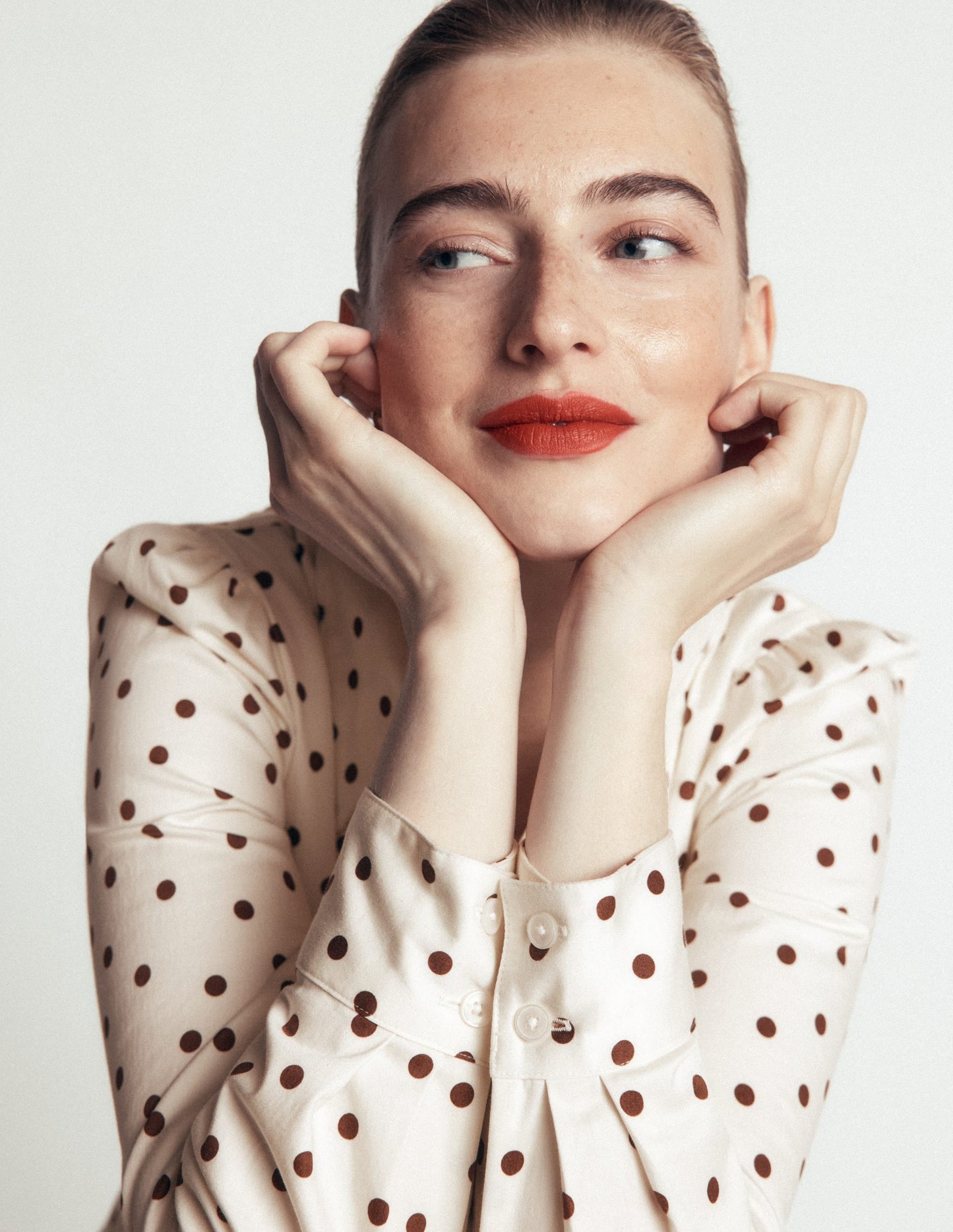 Julia Darted Cotton Shirt-Ivory, Boden Spot