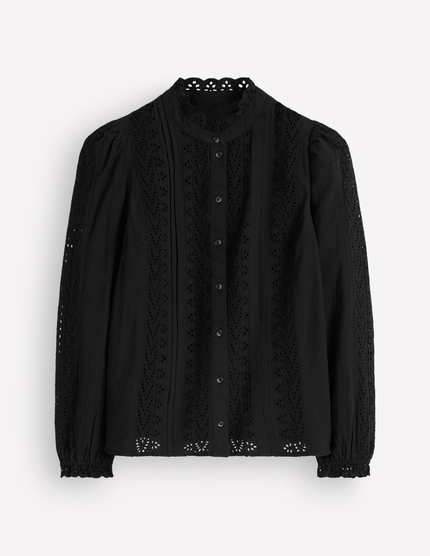 Broderie Cotton Top-Black Broderie
