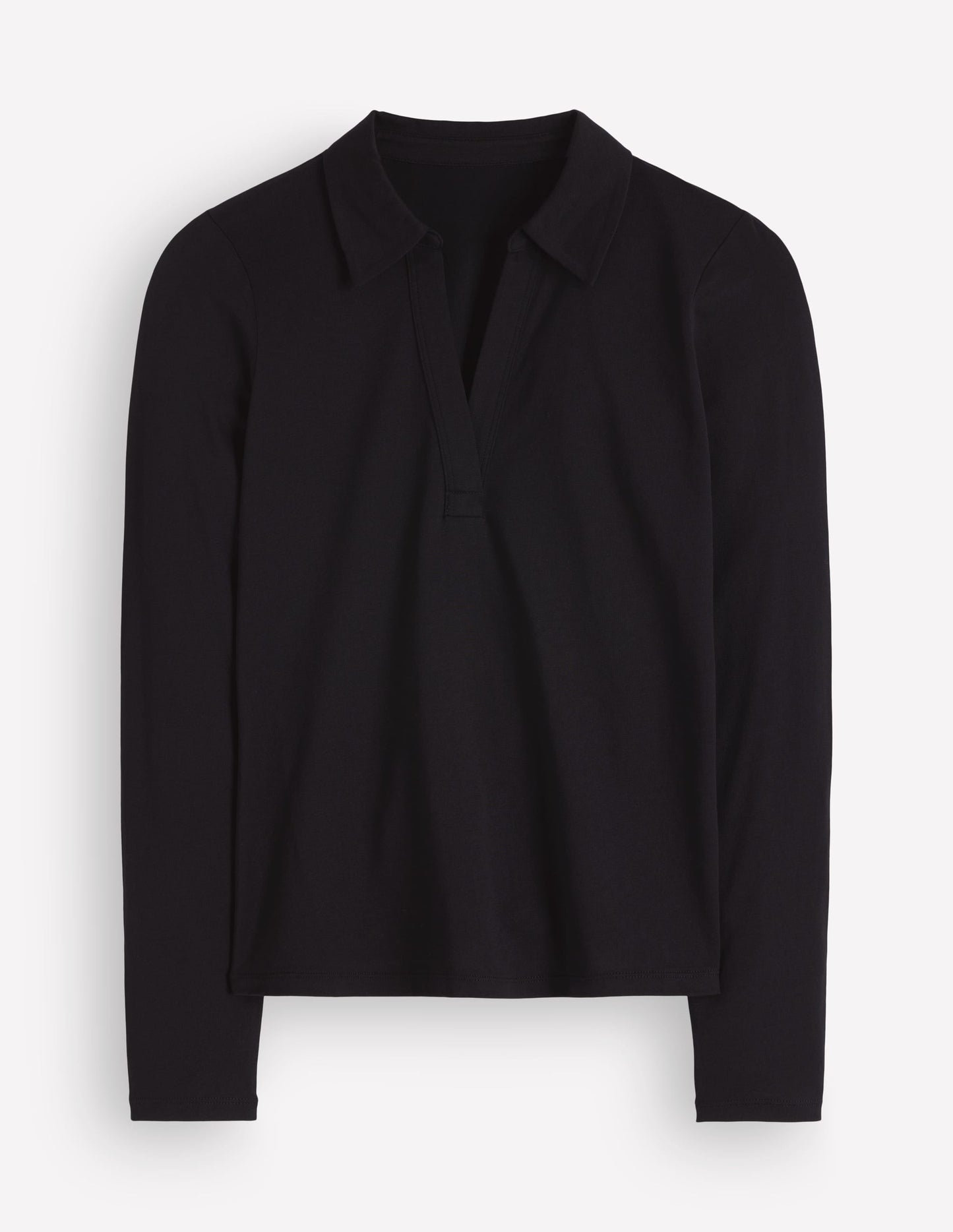 Supersoft Open Collar Shirt-Black