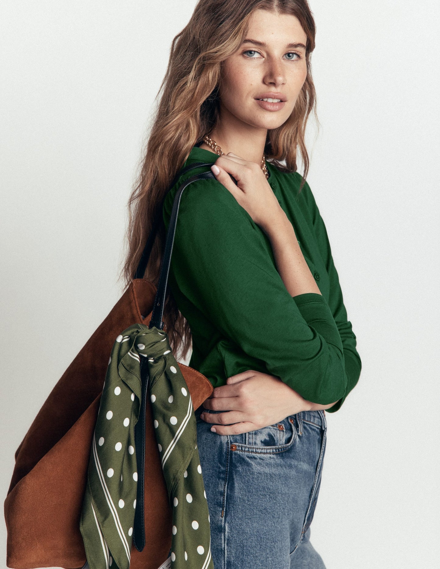 Supersoft Puff Sleeve Shirt-Hunter Green