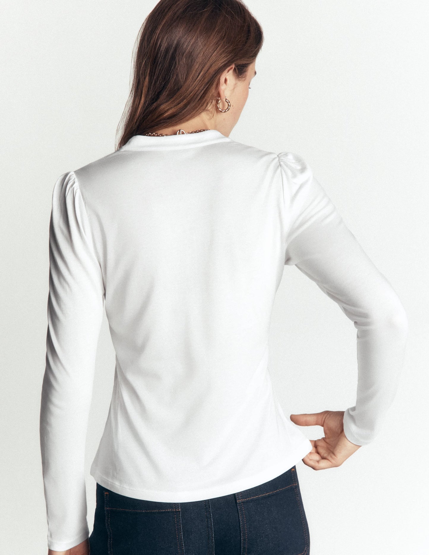 Supersoft Puff Sleeve Shirt-White