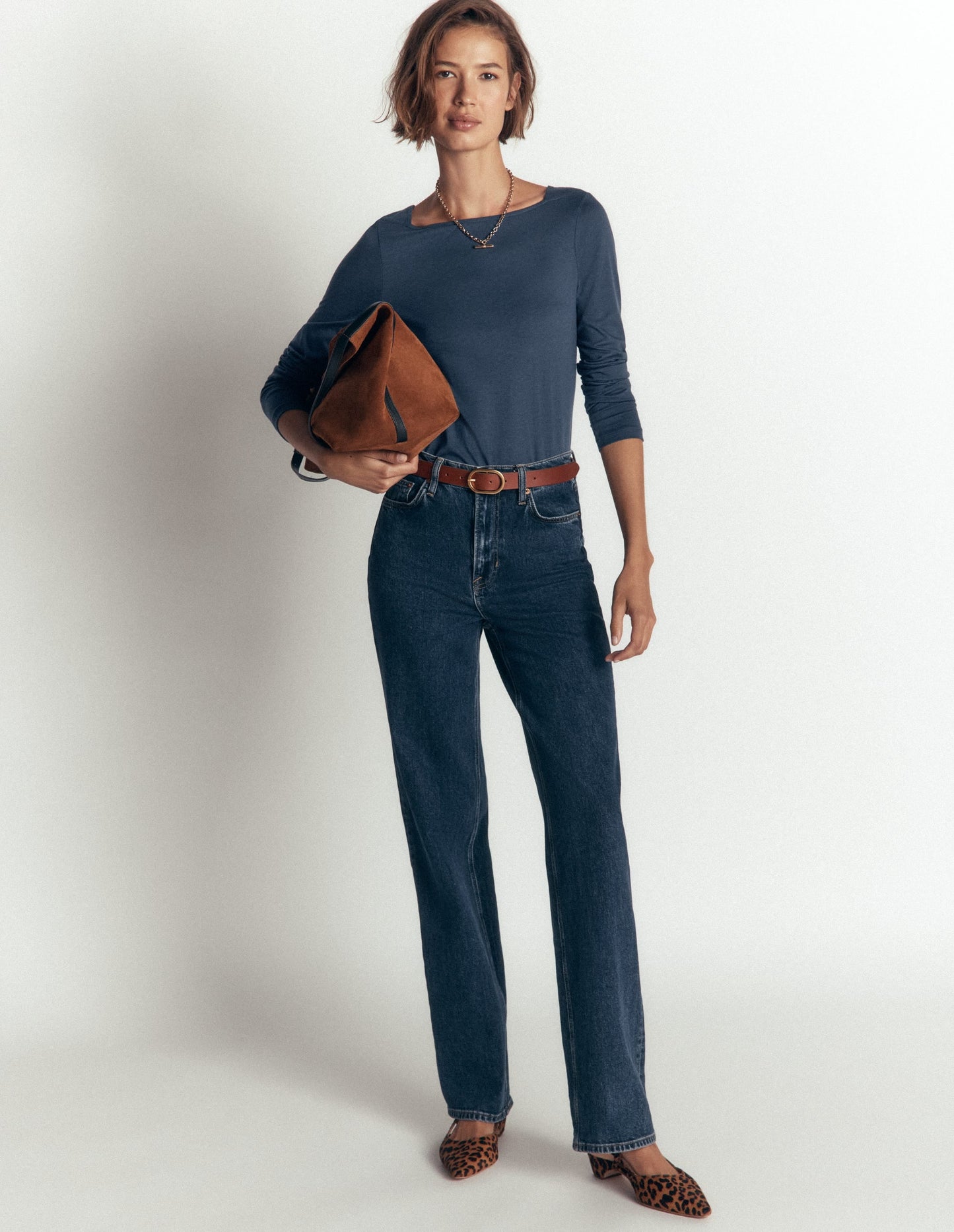 Supersoft Square Neck Top-Midnight Ocean
