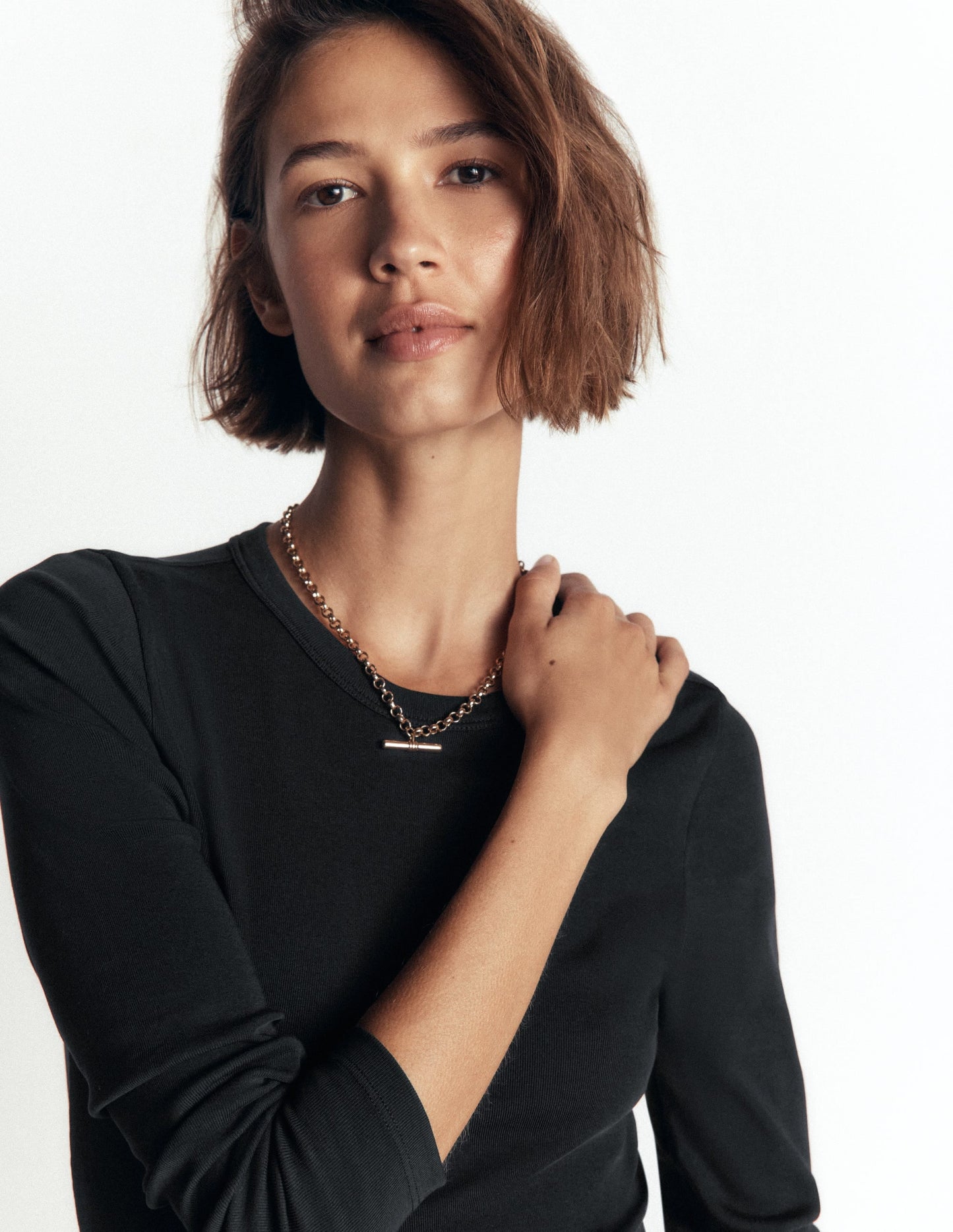 Annie Essential Crew Neck Top-Black