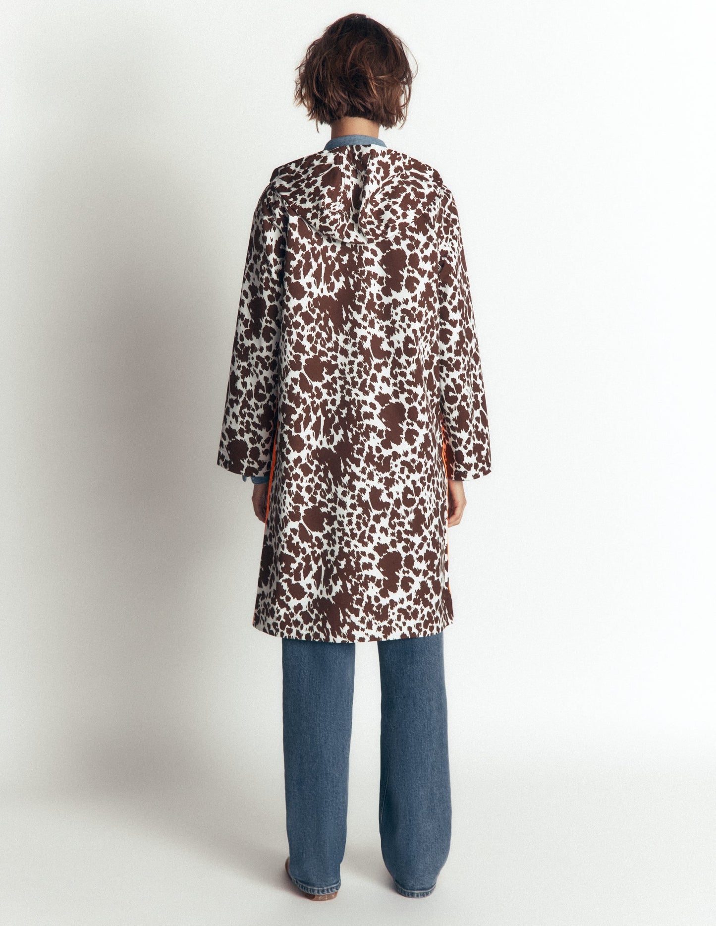 Longline Raincoat-Cow Fields