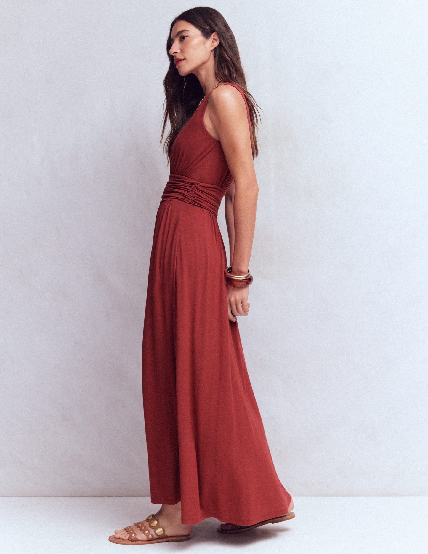 Elodie Jersey Maxi Dress-Rich Chestnut