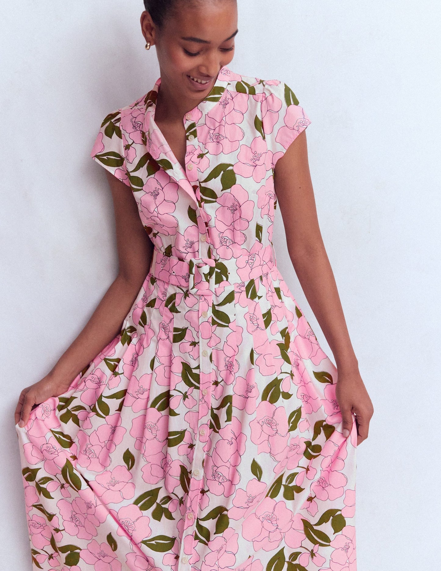 Arabella Cotton Maxi Dress-Pink Radiant Bloom