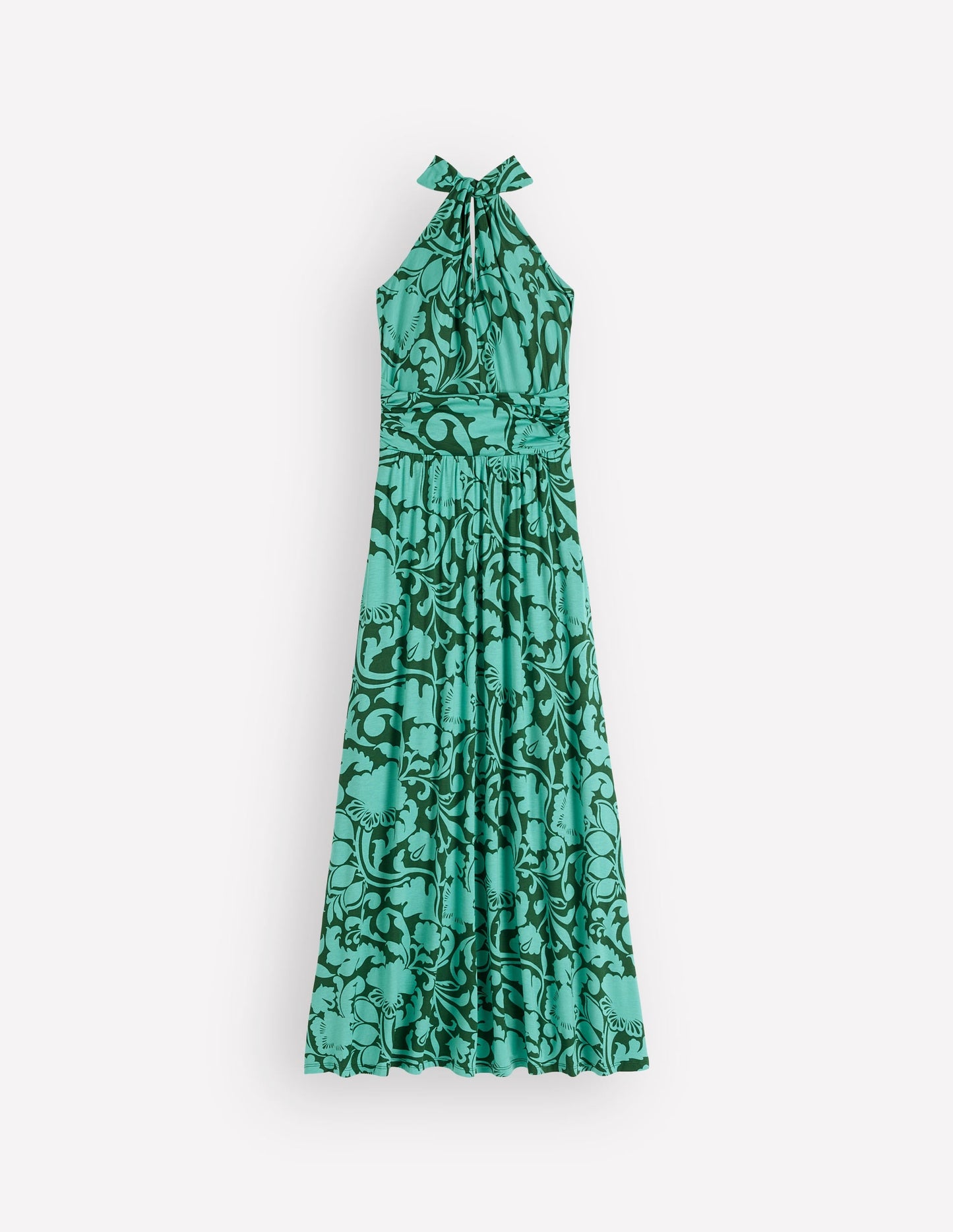 Sydney Twist Neck Jersey Dress-Green, Flourishing Meadow