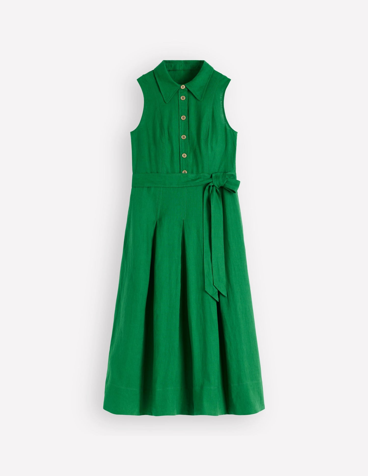 Belinda Linen Shirt Dress-Fresh Green