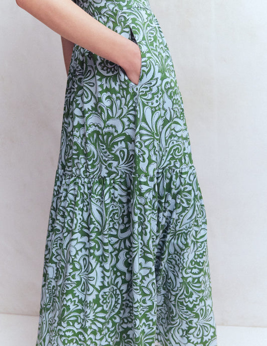 Camalie Jersey Maxi Dress-Green, Elaborate Gardenia