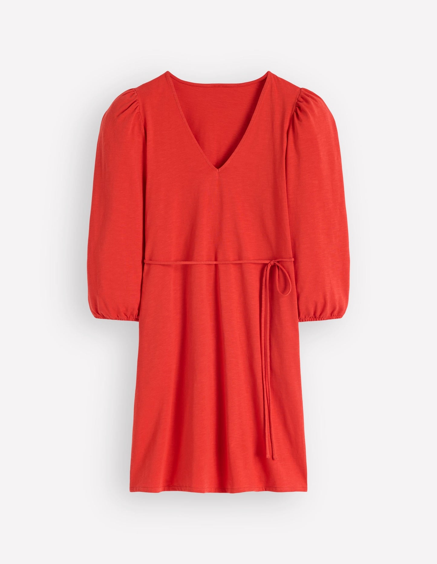 Cary V-Neck Short Dress-Blood Orange