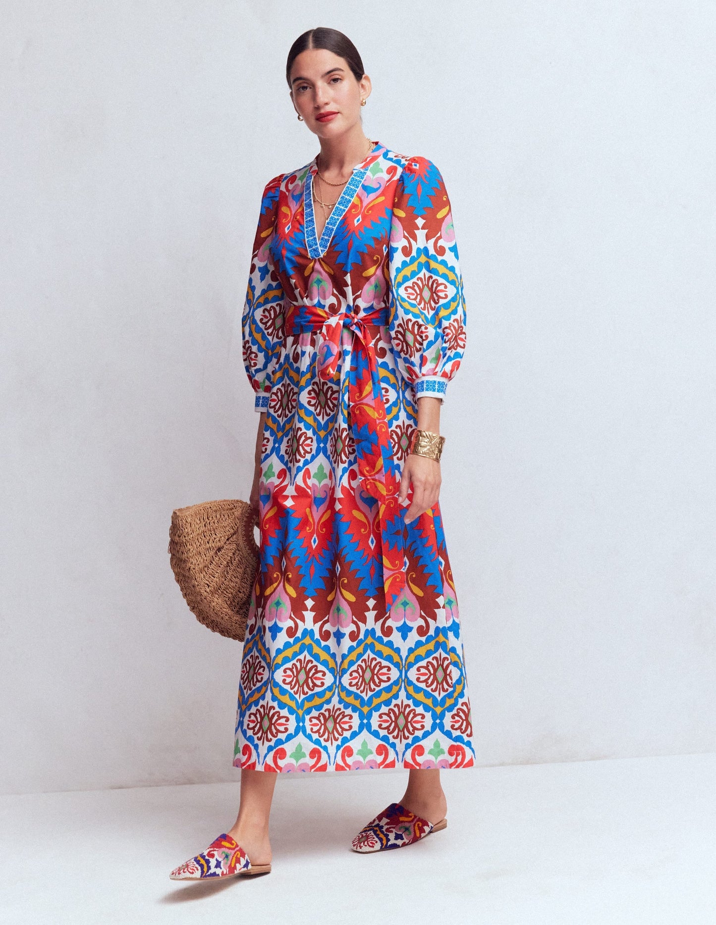 Octavia Cotton Dress-Multi Ikat Dream