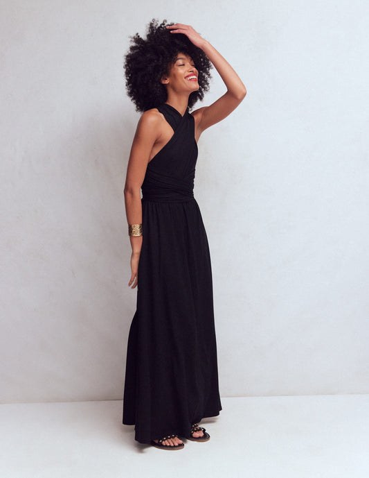 Multiway Jersey Maxi Dress-Black