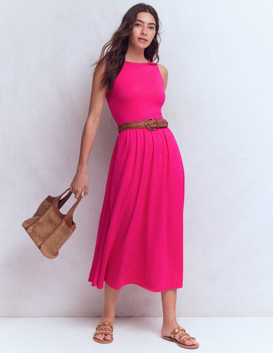 Saoirse Smock Back Dress-Bright Pink