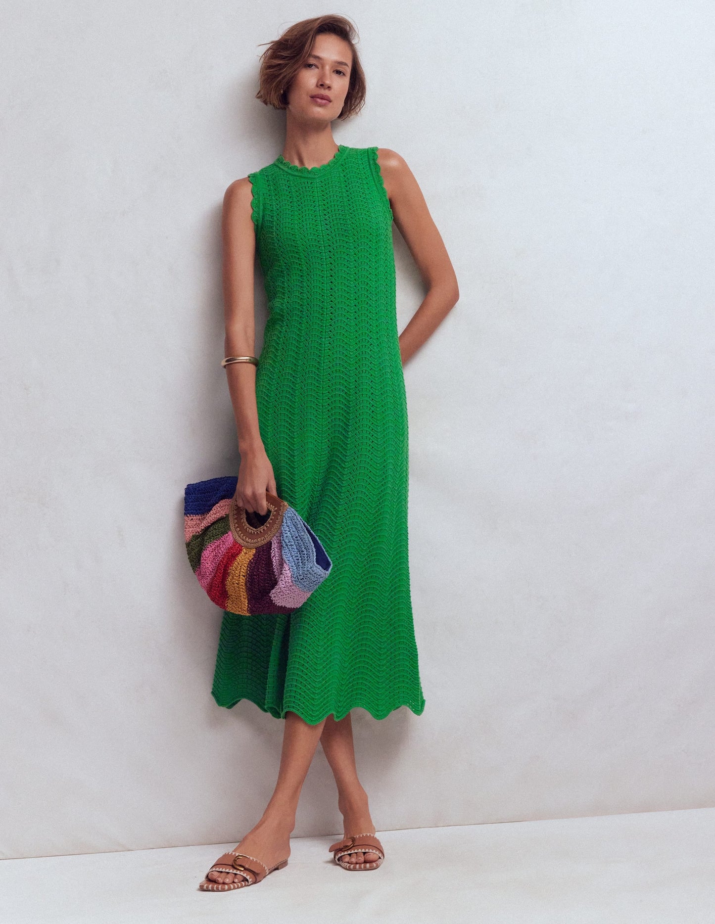 Stella Maxi Crochet Dress-Shamrock Green