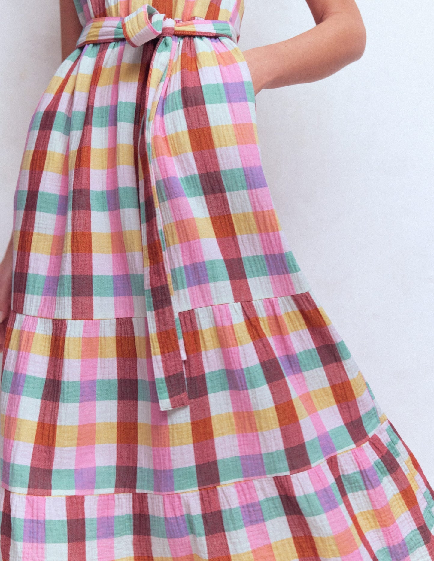 Viv Double Cloth Maxi Dress-Multi Check