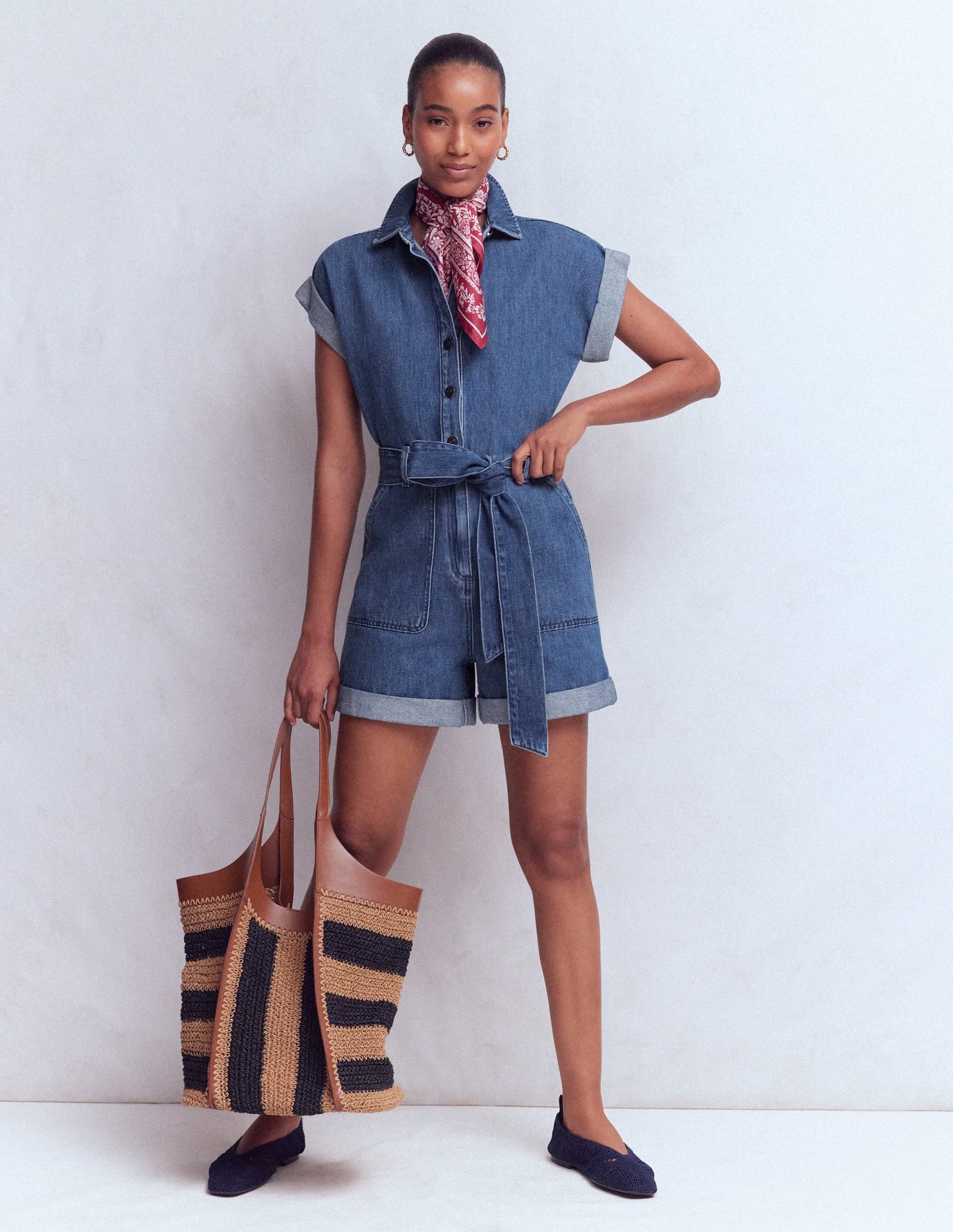 Kay Denim Playsuit-Denim