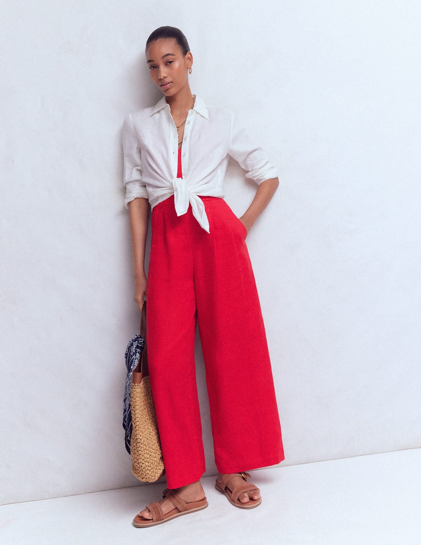 Linen Strappy Jumpsuit-Salsa