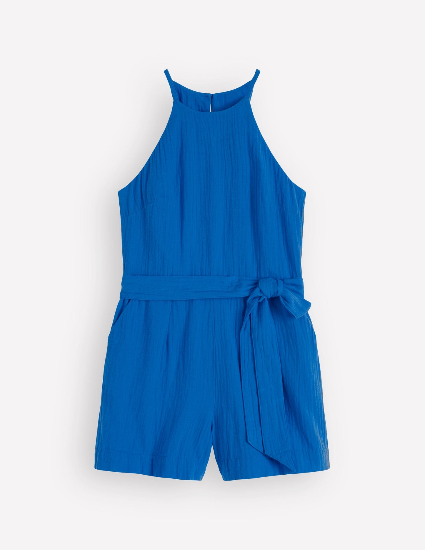 Rosa Double Cloth Playsuit-Kingfisher Blue