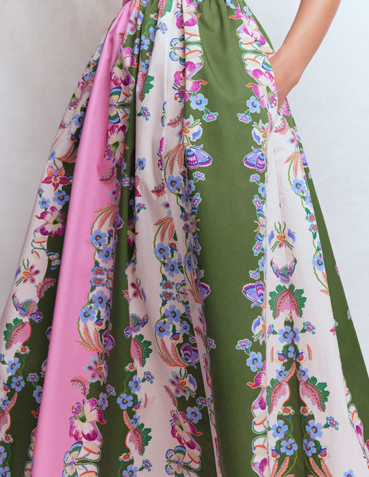 Fit and Flare Midi Dress-Orchid Canopy Stripe