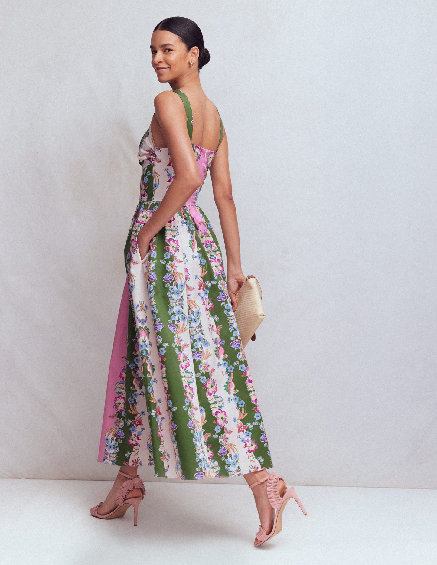 Fit and Flare Midi Dress-Orchid Canopy Stripe