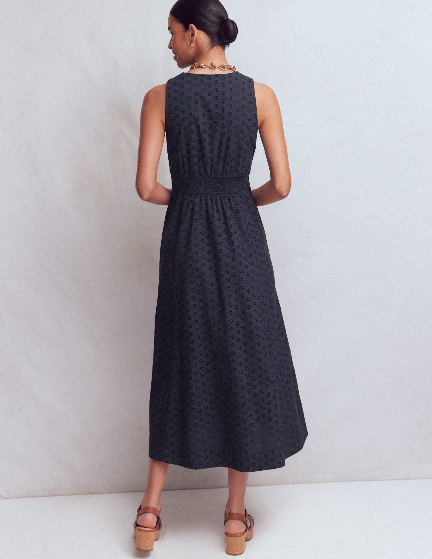 Catherine Broderie Dress-Navy Broderie