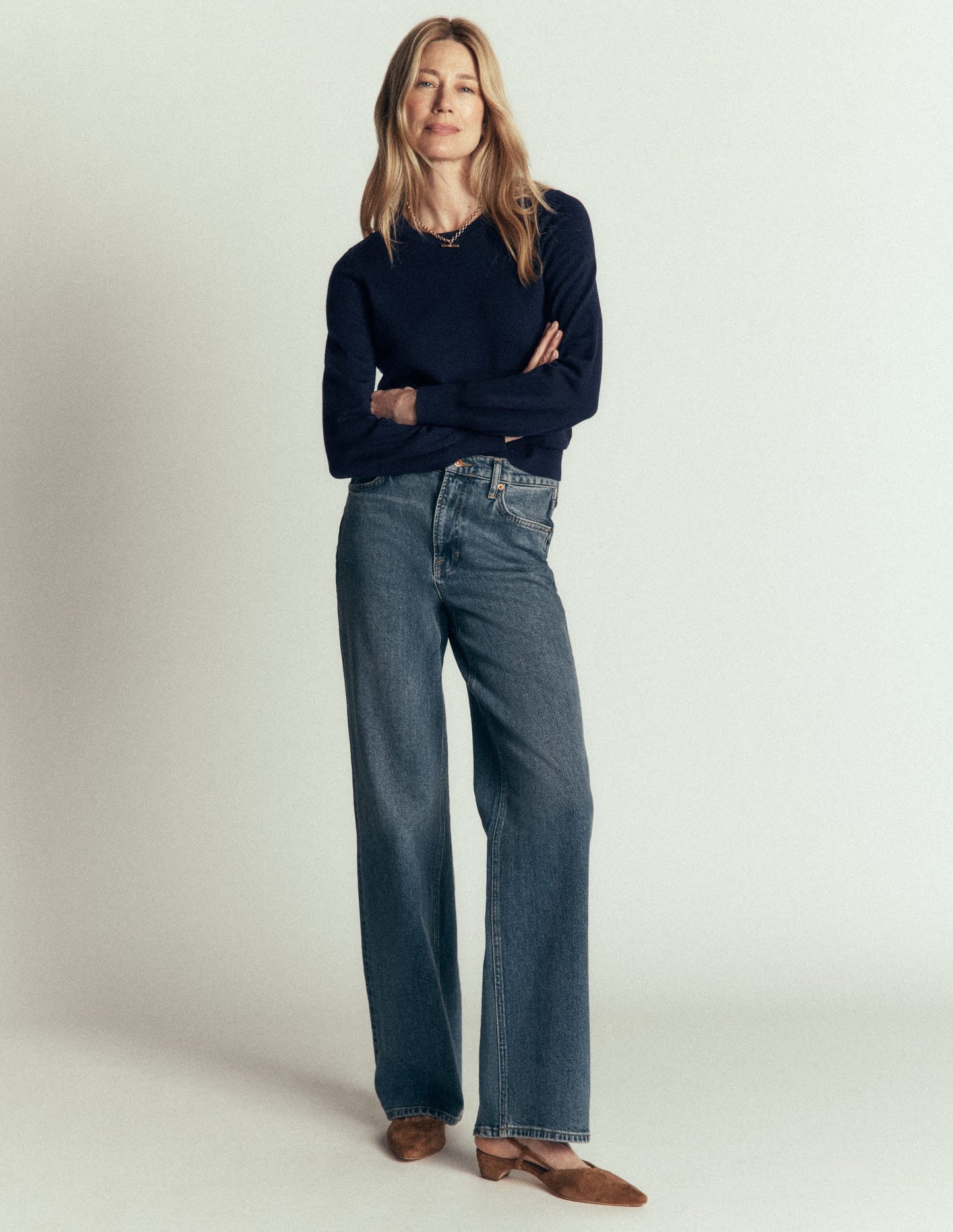 Camilla Cotton Crew Jumper-Navy