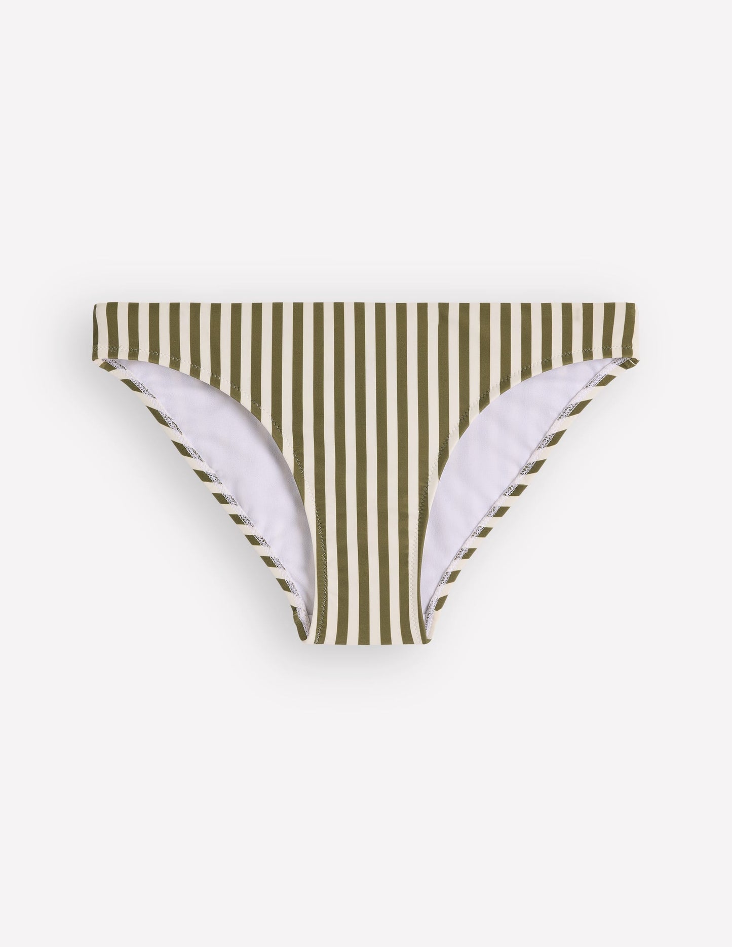 Classic Bikini Bottoms-Olive, Ivory Stripe