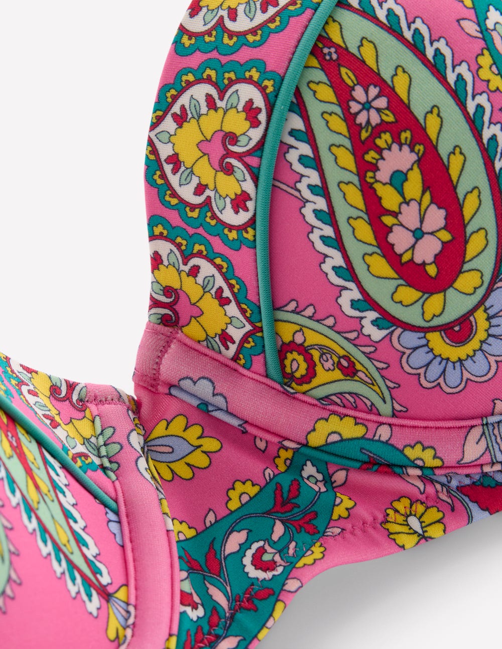 Rhodes Cup Sized Bikini Top-Pink Paisley