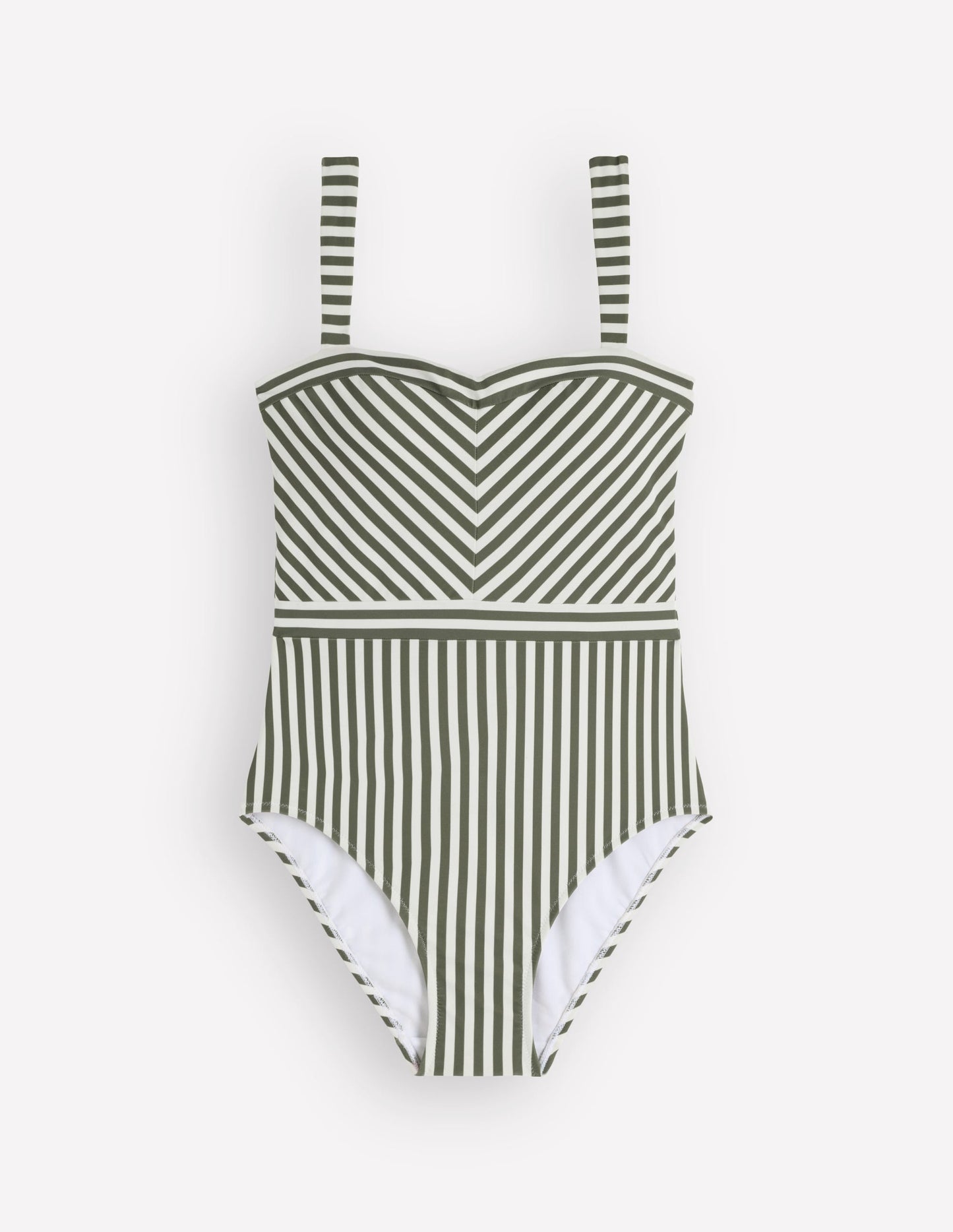 Clean Sweetheart Swimsuit-Olive Ivory Stripe