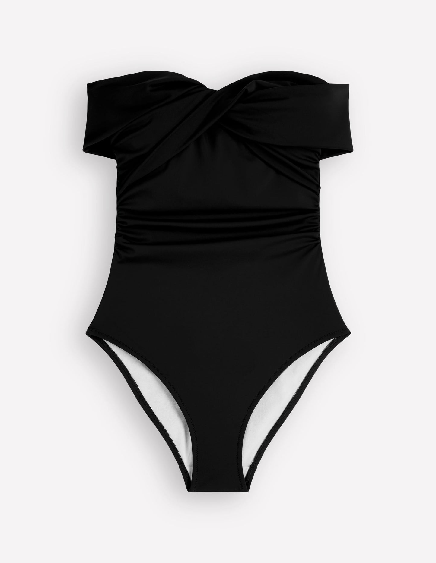 Bardot Wrap Swimsuit-Black