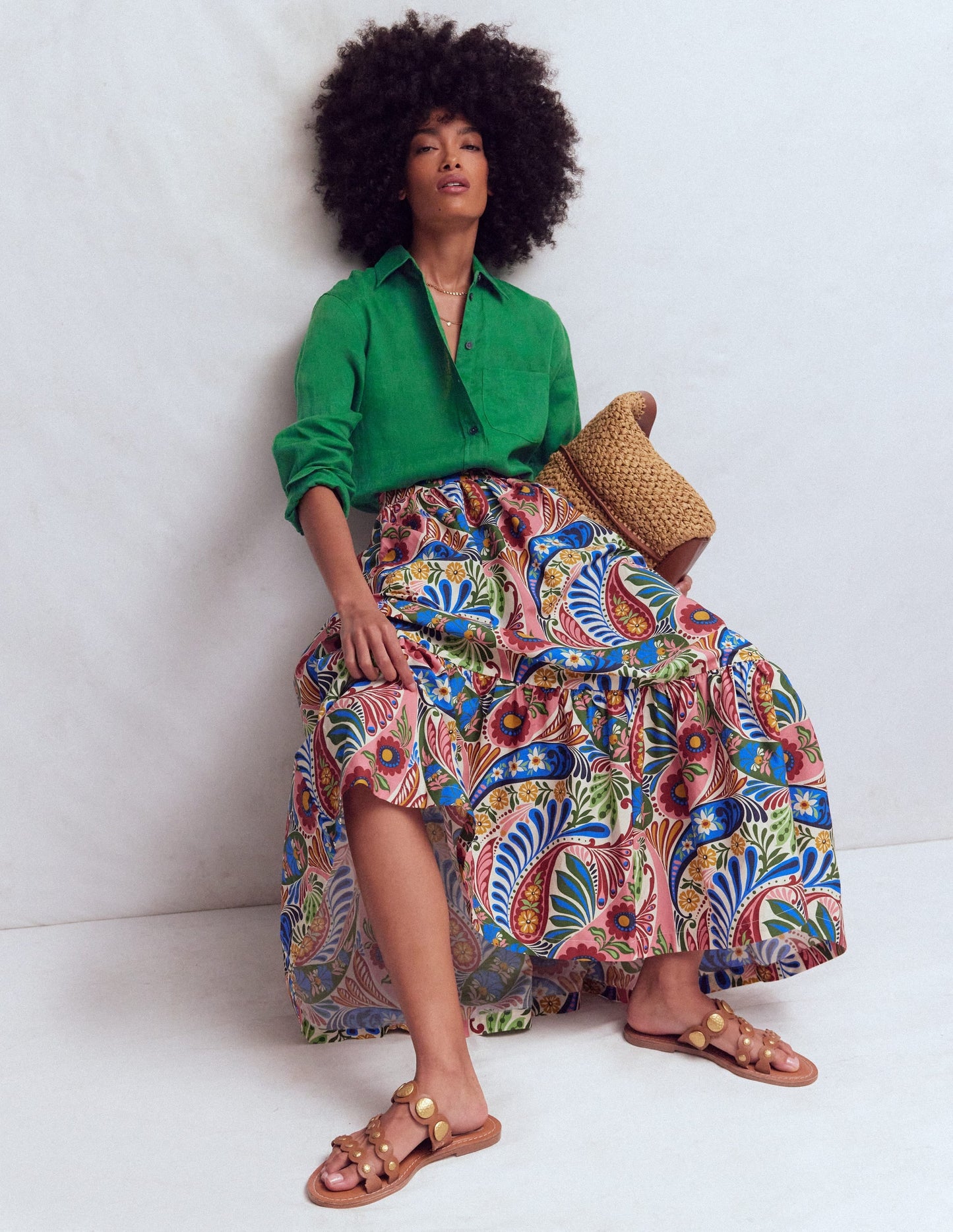 Sadie Relaxed Linen Shirt-Fresh Green