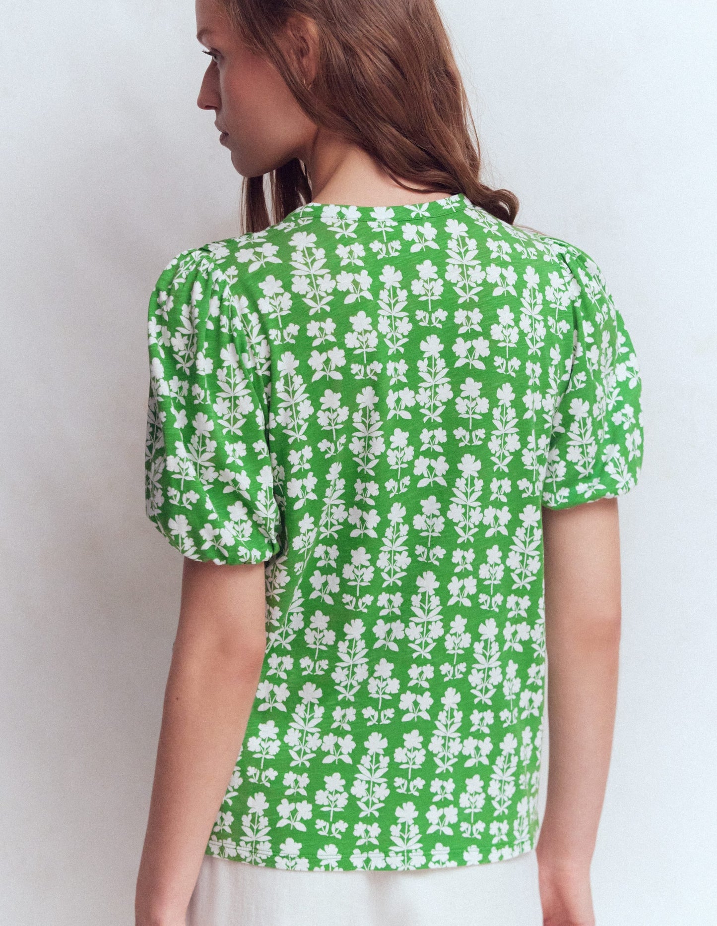 Mya Short Sleeve Smocked Shirt-Mint Green, Blossom grove
