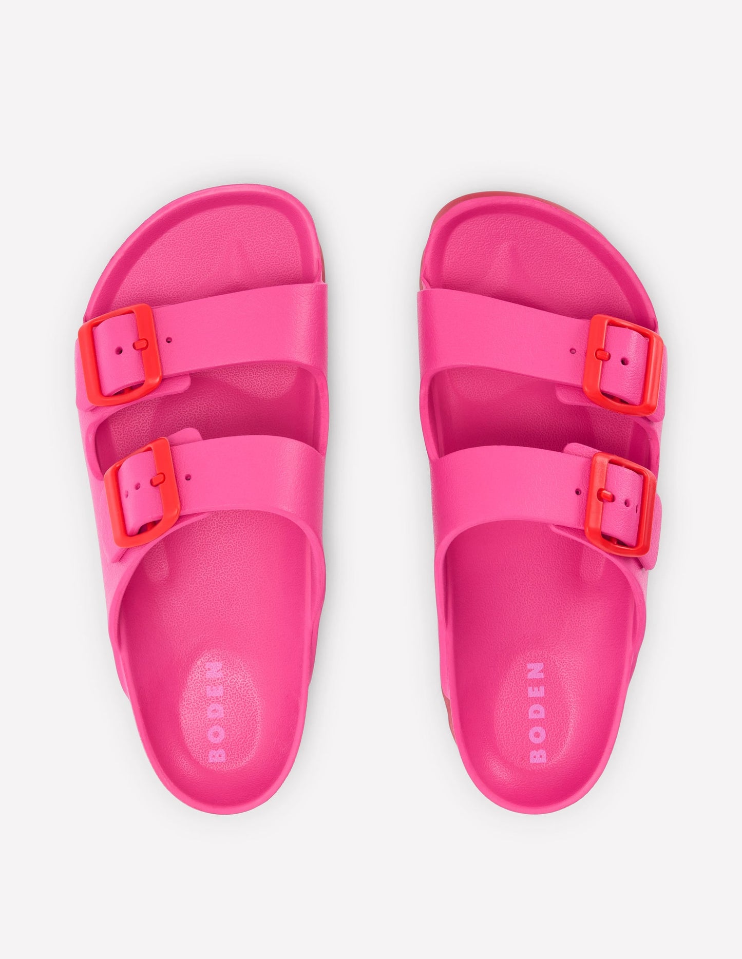 Lyla Double Buckle Sliders-Pink/Red