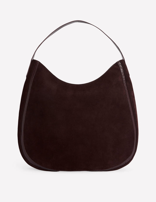 Suede Hobo Bag-Bitter Chocolate