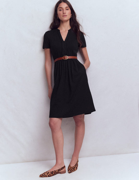 Naomi Short Sleeve Dress-Black
