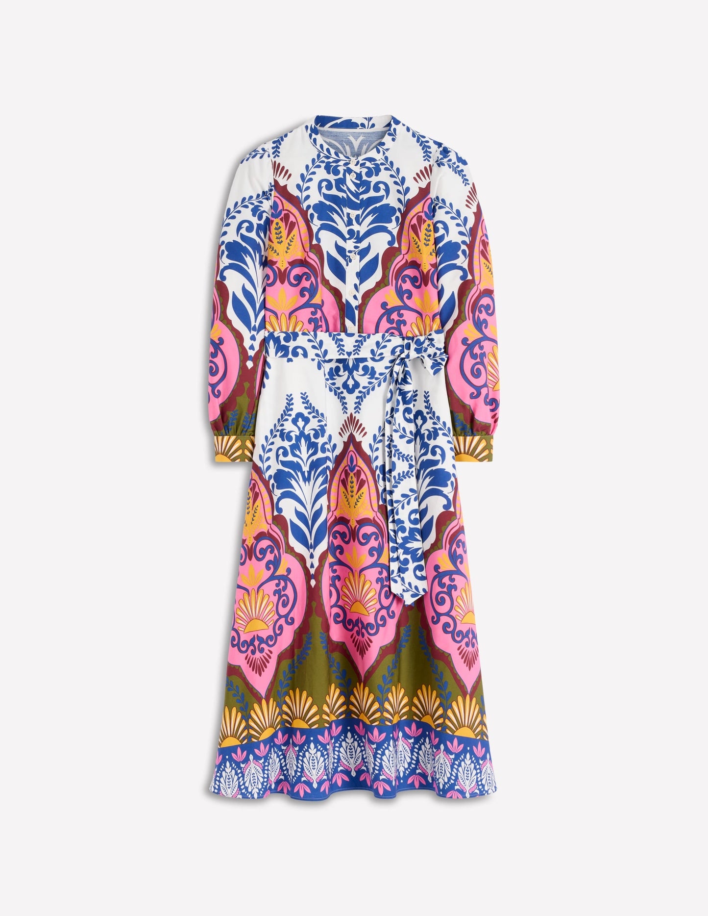 Ava Cotton Midi Dress-Multi, Ornamental Garden