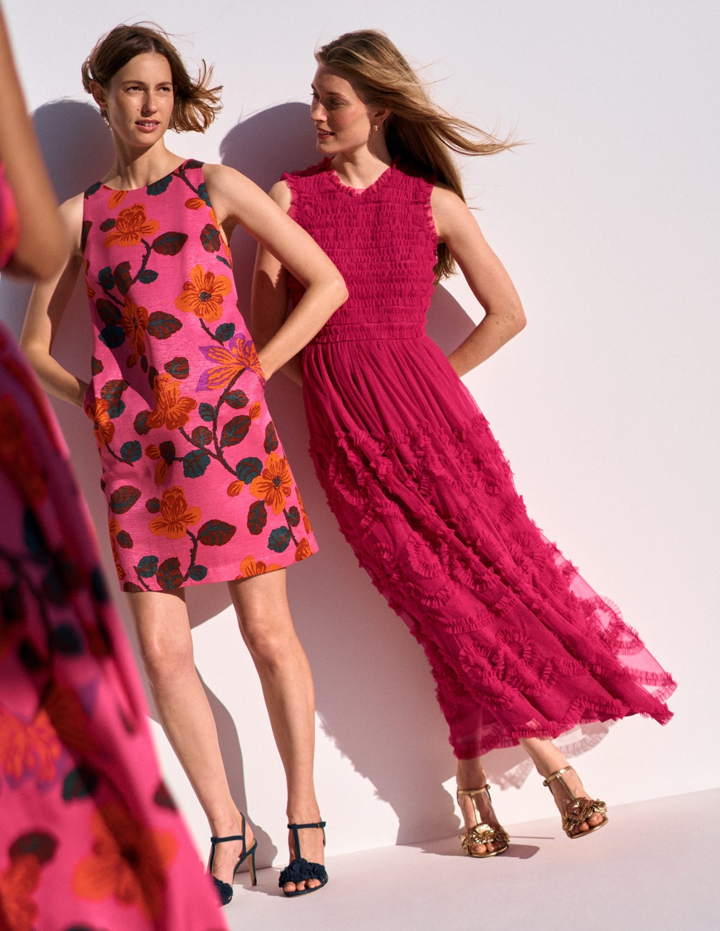 Tulle Bow Party Dress-Vibrant Pink
