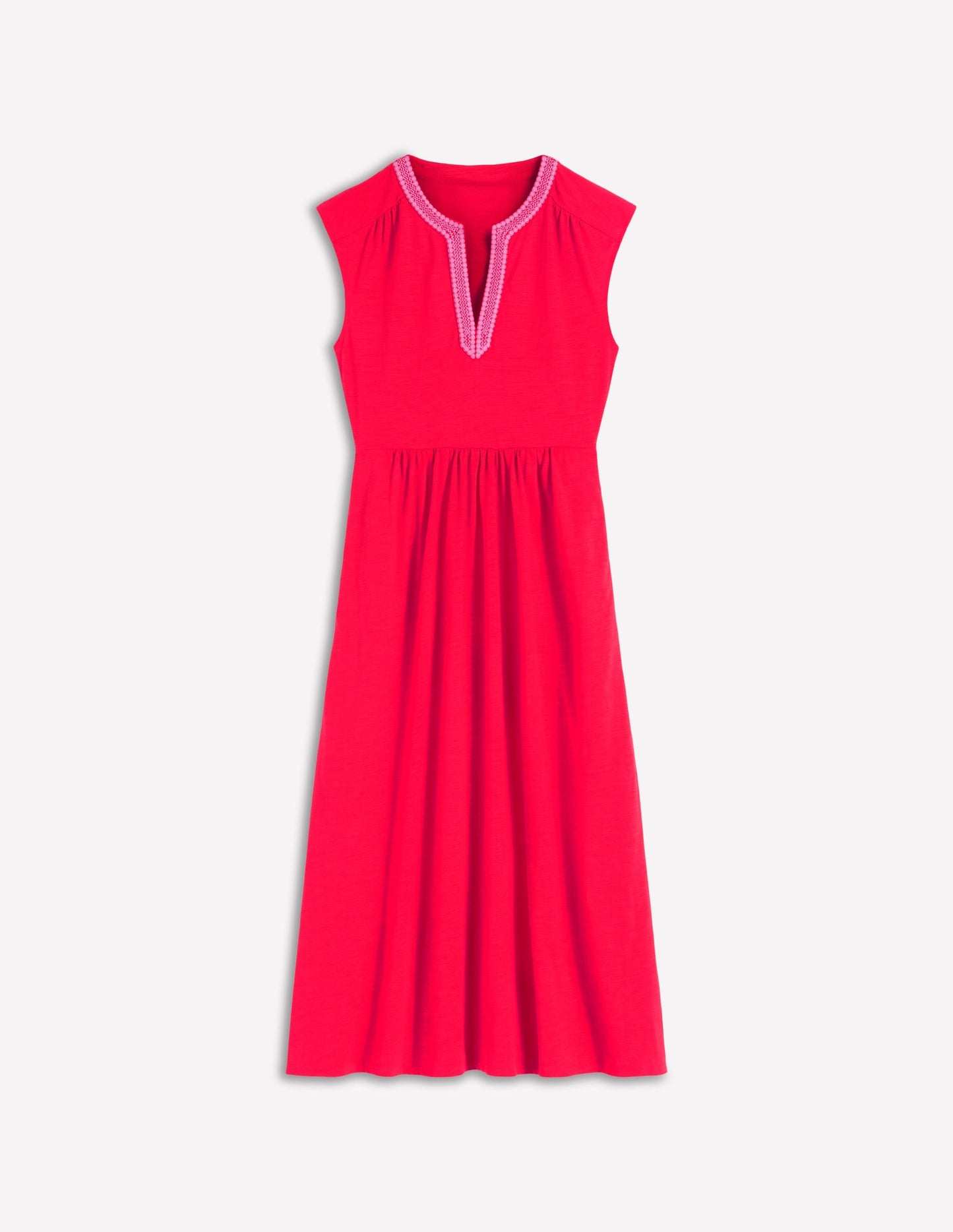 May Jersey Midi Dress-Poppy Red