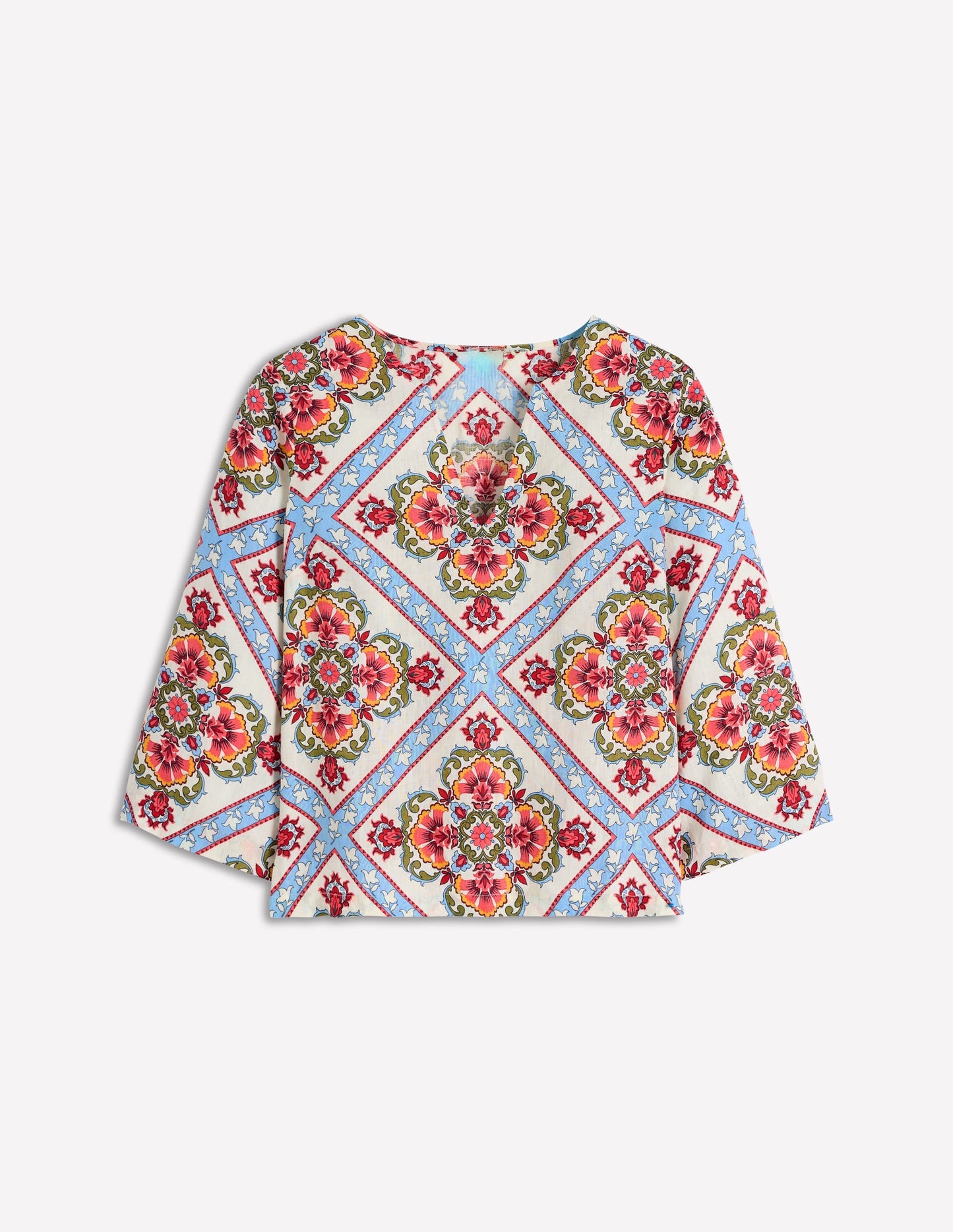 Cleo Linen Top-Floral Tile Placement