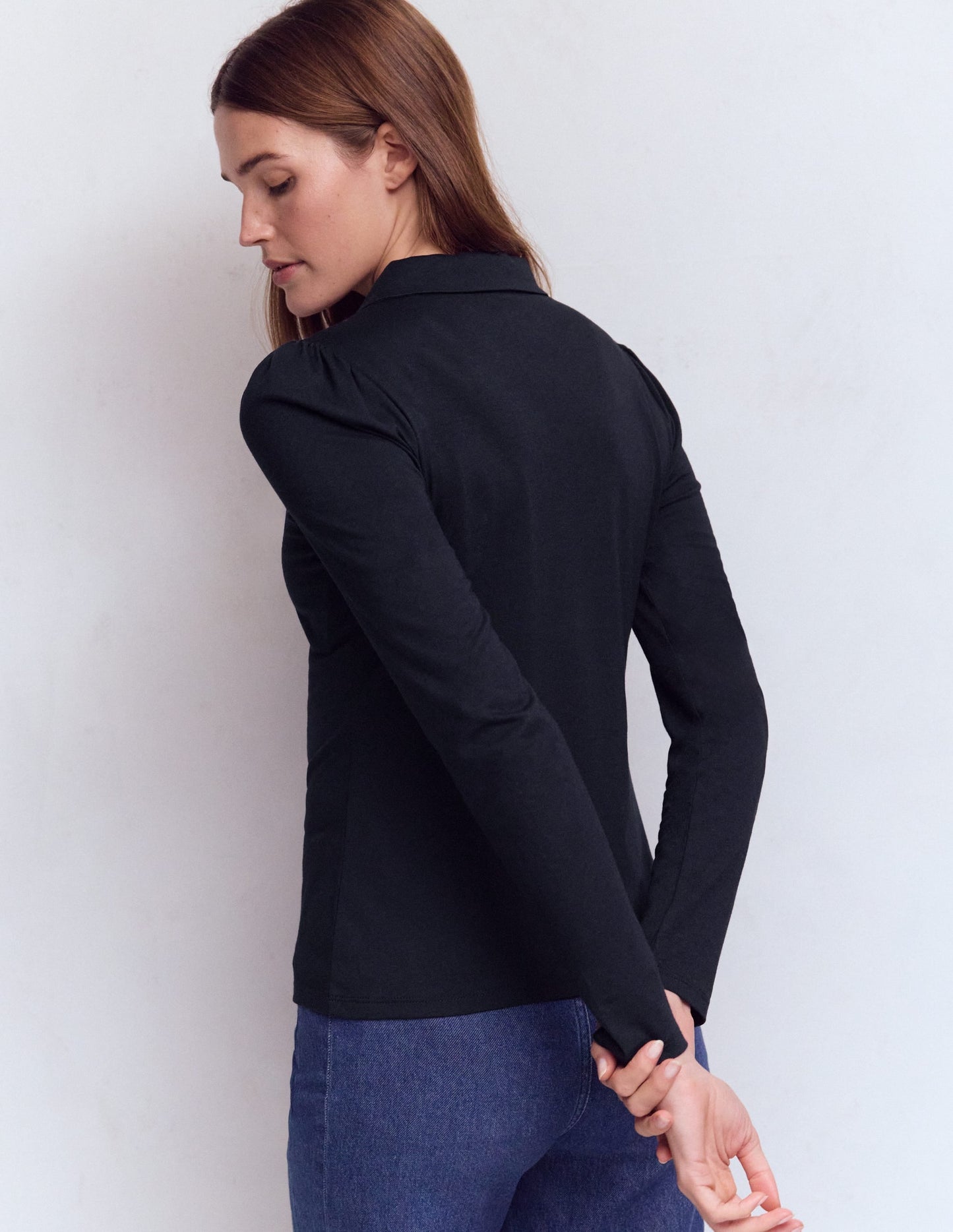 Zip Collar Supersoft Top-Navy