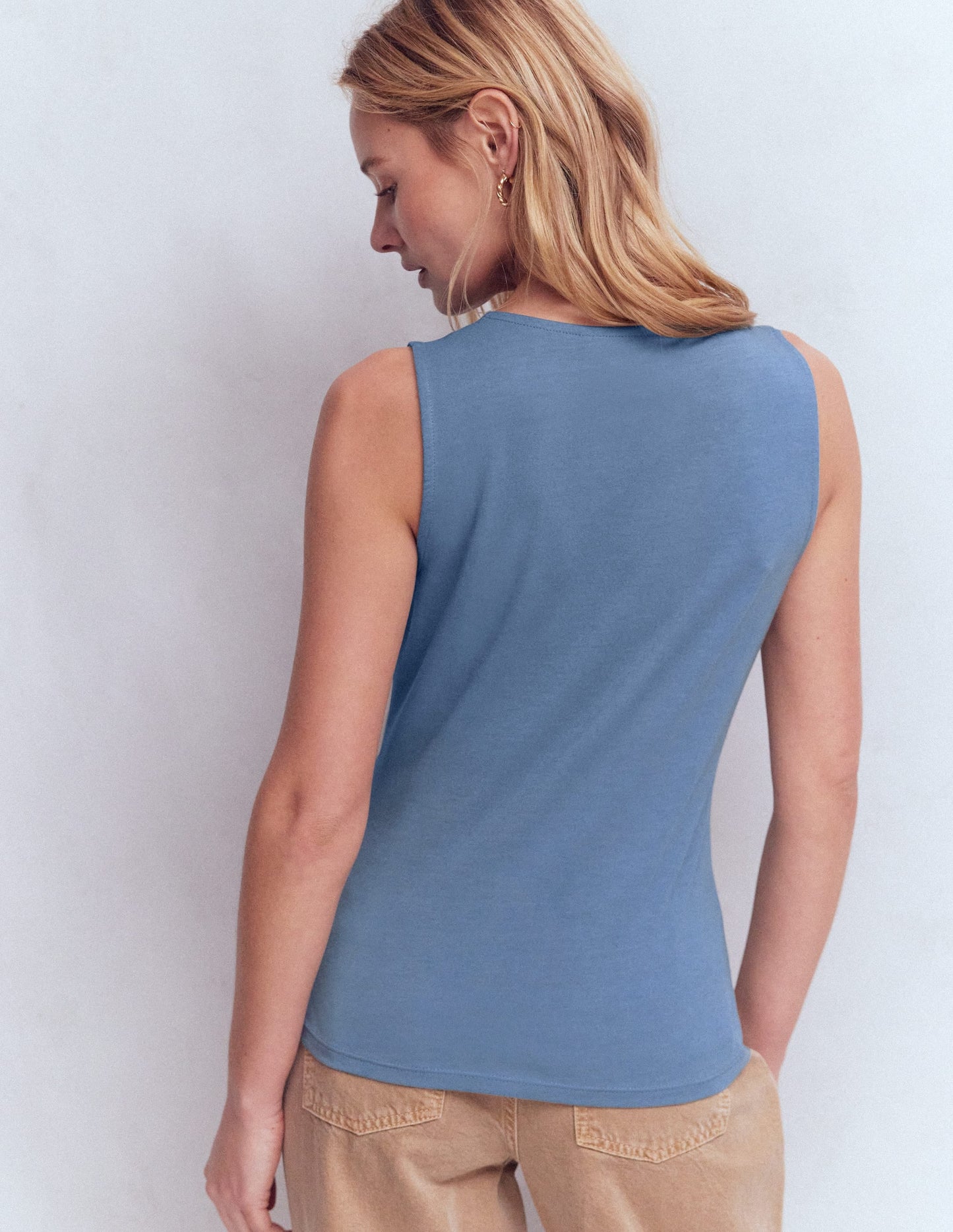 Supersoft V Neck Trim Vest-Captains Blue